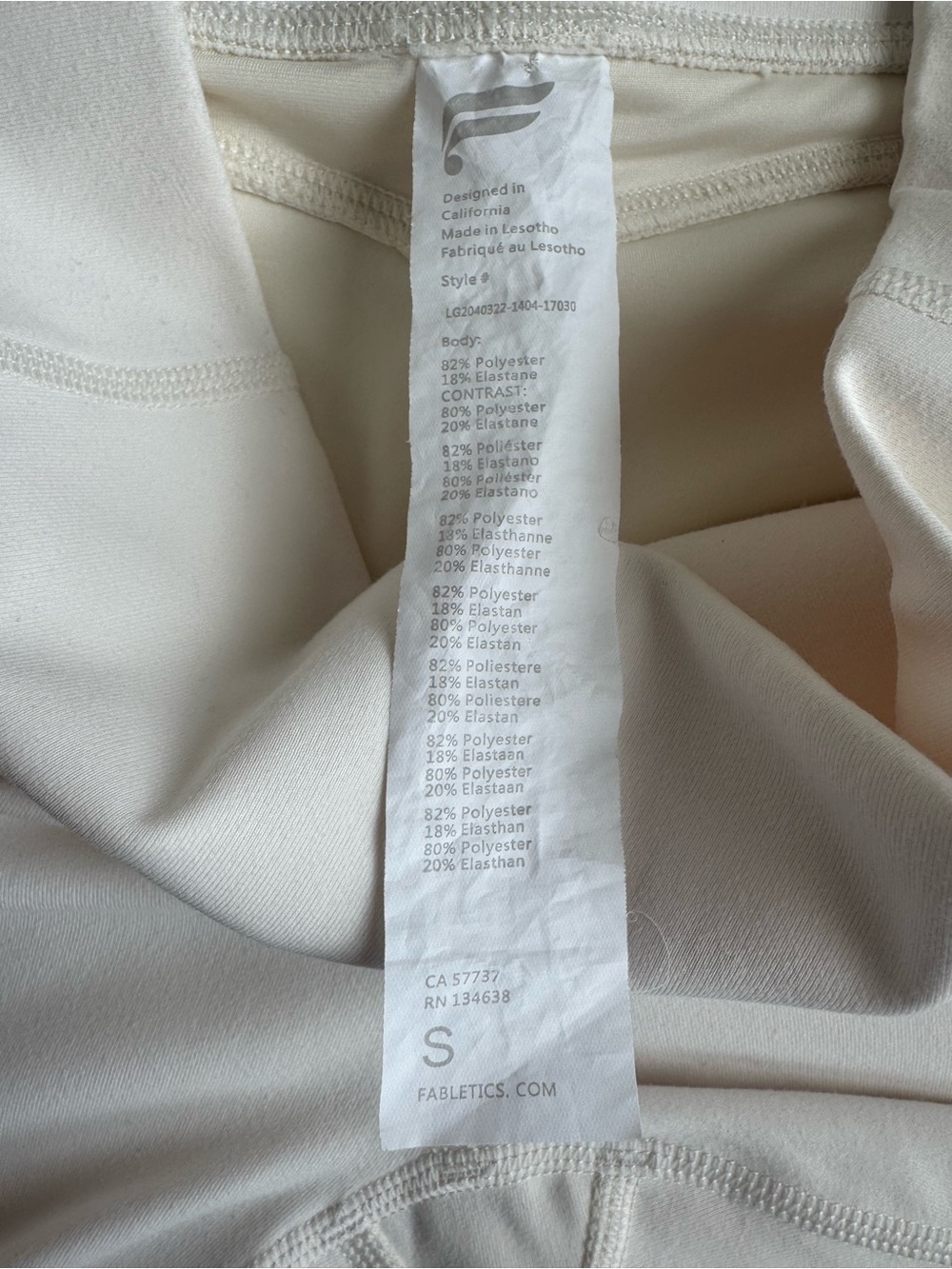 Fabletics Oasis PureLuxe High-Waisted 7/8 Legging Cream - Picture 8 of 9